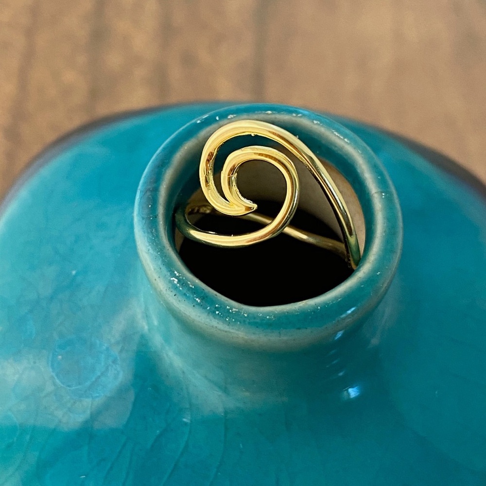 Gold Wave Ring - Ocean, beach, surf, jewelry